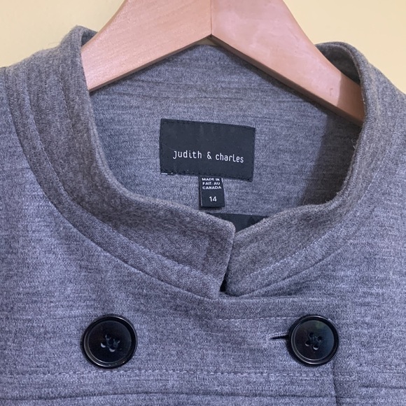 Judith & Charles | Heathered Gray Moto Button Down Lined Jacket Blazer 14 - Picture 11 of 17